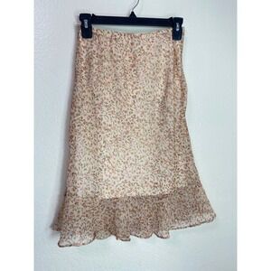 Star City Vintage Y2K Ditsy Floral Ruffle Hem Midi Skirt Feminine Dainty Fairy
